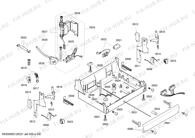 Взрыв-схема посудомоечной машины Siemens SE45E556SK - Схема узла 05