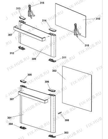 Взрыв-схема плиты (духовки) Hotpoint EW74X (F053284) - Схема узла