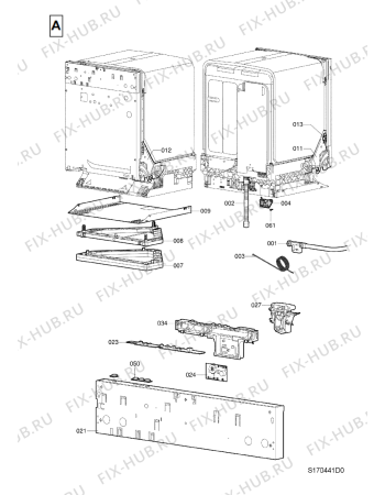 Взрыв-схема посудомоечной машины Bauknecht GMX 5510 - Схема узла
