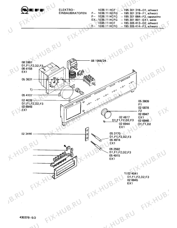 Взрыв-схема плиты (духовки) Neff 195301318 1038.11HCF - Схема узла 02