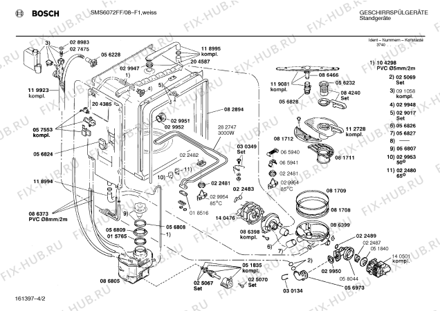 Схема №4 SMS6072FF с изображением Панель для посудомойки Bosch 00282215