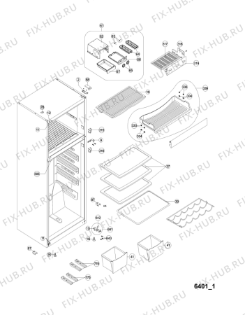 Схема №1 WTH 5244 NFX AQUA с изображением Холдер для холодильника Whirlpool 482000093452