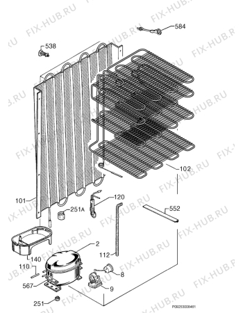 Взрыв-схема холодильника Electrolux ER7826B - Схема узла Cooling system 017