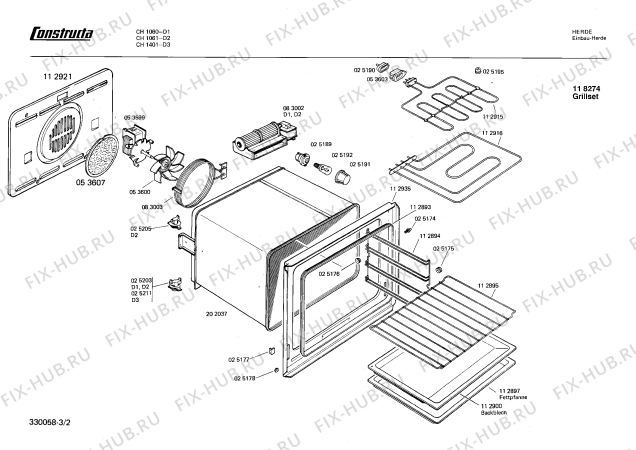 Схема №2 CH1401 с изображением Переключатель для плиты (духовки) Bosch 00025200
