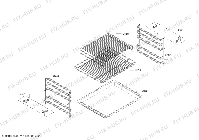 Взрыв-схема плиты (духовки) Bosch HBF113BR0B - Схема узла 06