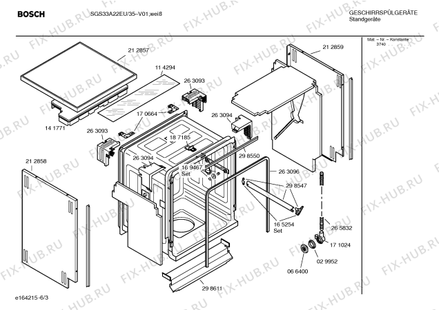 Взрыв-схема посудомоечной машины Bosch SGS33A22EU - Схема узла 03