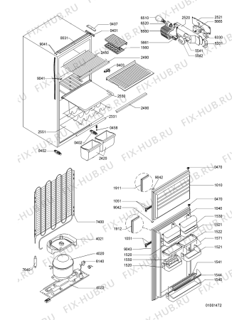 Схема №1 ARG 316/A+ с изображением Шарнир для холодильника Whirlpool 481991100016