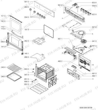 Схема №1 AKP 334/IX/05 с изображением Панель для плиты (духовки) Whirlpool 481245240125