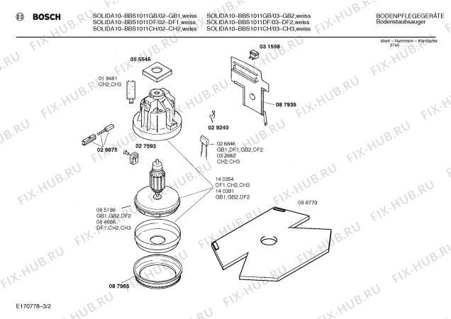 Схема №2 BBS1031 ALPHA 103 с изображением Кнопка для пылесоса Bosch 00058053