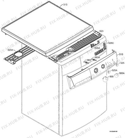 Взрыв-схема стиральной машины Zanussi ZWG585 - Схема узла Command panel 037