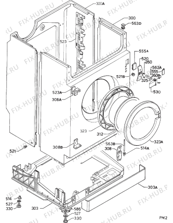 Взрыв-схема стиральной машины Electrolux LINCOLN EW806F - Схема узла Cabinet + armatures