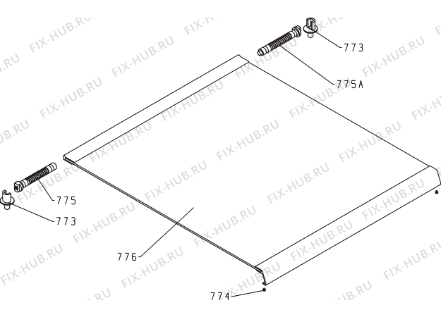 Схема №4 K778E (261178, K54E1-13VD) с изображением Обшивка для плиты (духовки) Gorenje 339884