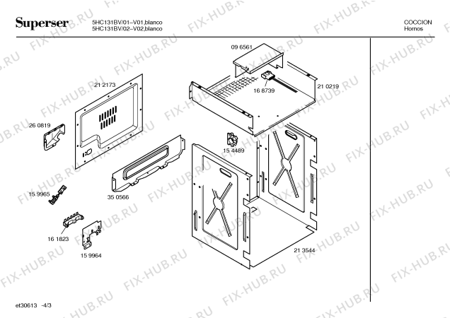 Схема №2 5HC131BV 5DV131B с изображением Панель для духового шкафа Bosch 00353506