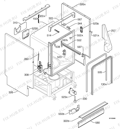 Взрыв-схема посудомоечной машины Electrolux ESF611 - Схема узла Housing 001