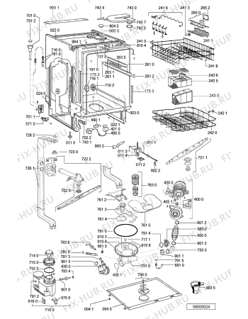 Взрыв-схема посудомоечной машины Whirlpool DWFB10W (F092226) - Схема узла