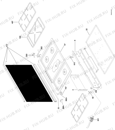 Взрыв-схема плиты (духовки) Zanussi ZW9650I - Схема узла Section 1