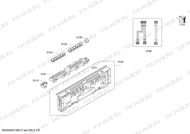 Схема №4 SPV68L00GB с изображением Силовой модуль запрограммированный для электропосудомоечной машины Bosch 00656511