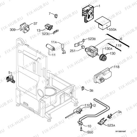 Взрыв-схема посудомоечной машины Zanussi DW683 - Схема узла Electrical equipment 268