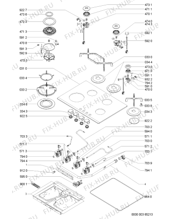 Схема №1 AKT 476/WH с изображением Поверхность для электропечи Whirlpool 481245068304
