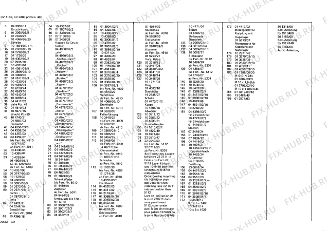 Взрыв-схема стиральной машины Constructa CV4140 PRIMA L - Схема узла 02