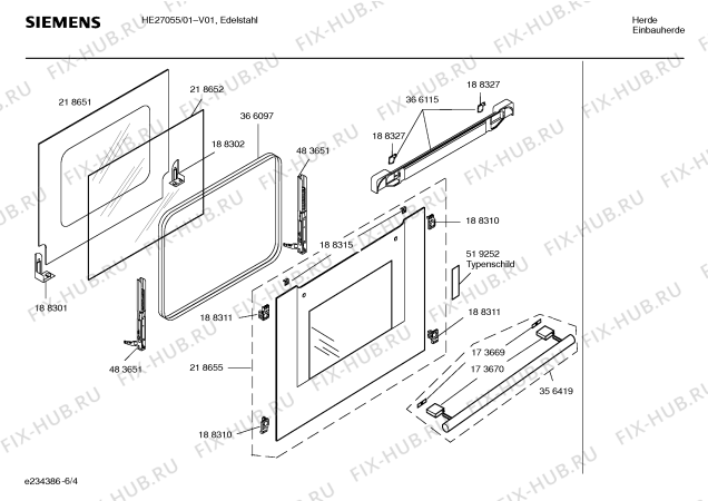 Схема №3 HE27055 с изображением Инструкция по эксплуатации для духового шкафа Siemens 00583399