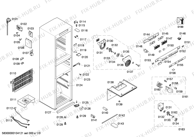 Схема №1 KK22E26TI с изображением Направляющая для холодильника Siemens 00366775