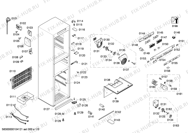 Схема №1 KG29F241 с изображением Корзина для холодильной камеры Siemens 00440822