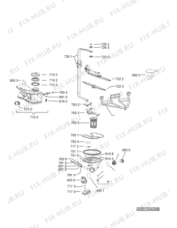 Взрыв-схема посудомоечной машины Whirlpool ADPU 603 WH - Схема узла