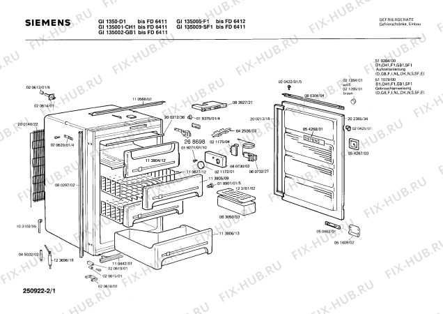 Схема №1 GF1350 с изображением Панель для холодильника Siemens 00113905