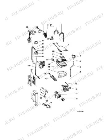Схема №3 WT 1475 E с изображением Клавиша для стиралки Whirlpool 488000304376