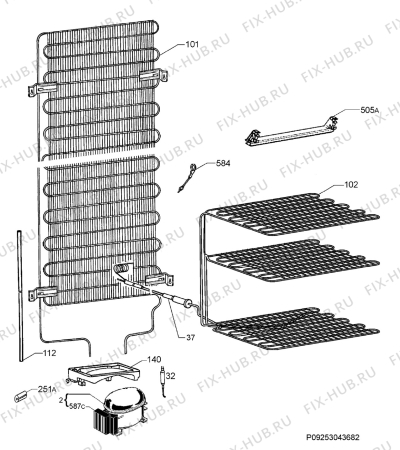 Взрыв-схема холодильника Aeg Electrolux S70360KG2 - Схема узла Cooling system 017