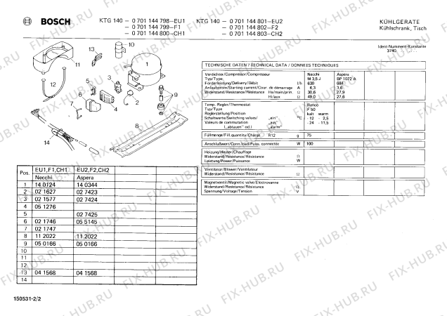 Взрыв-схема холодильника Bosch 0701144801 KTG140 - Схема узла 02