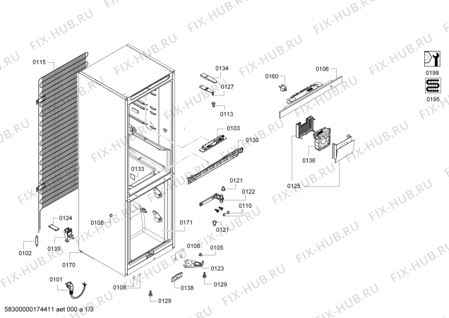 Схема №3 KG49EAI42 Siemens с изображением Ручка двери для холодильника Siemens 00753866