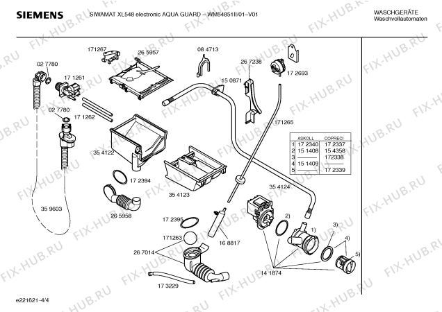 Схема №2 WM54851II SIWAMAT XL548 electronic AQUA GUARD с изображением Инструкция по установке и эксплуатации для стиральной машины Siemens 00526959