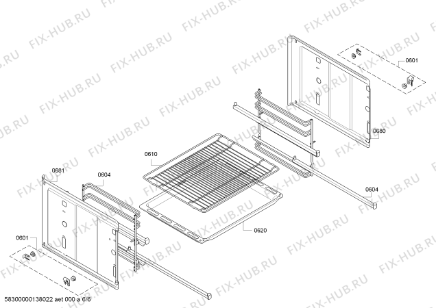 Схема №3 HBA77S651E с изображением Передняя часть корпуса для плиты (духовки) Bosch 00673110