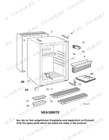 Взрыв-схема холодильника Electrolux EA0301C - Схема узла Housing 001