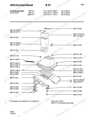 Схема №1 820 D - M с изображением Переключатель для электровытяжки Aeg 8996600144183