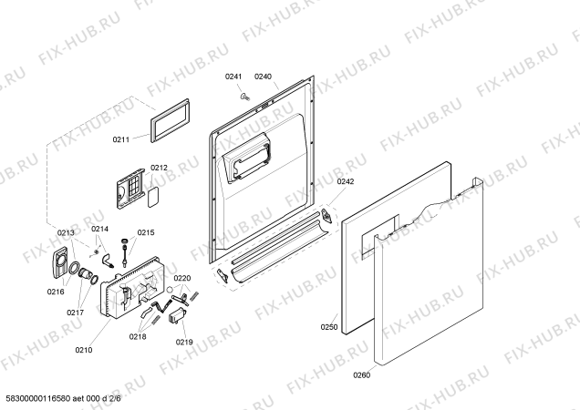 Схема №1 SGS46M22EU с изображением Передняя панель для посудомойки Bosch 00449121