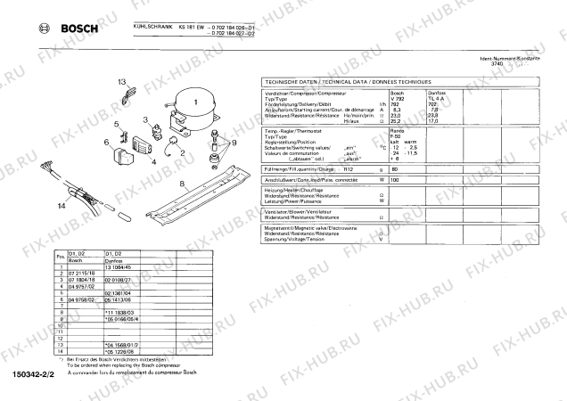 Взрыв-схема холодильника Bosch 0702184026 KS181EW - Схема узла 02