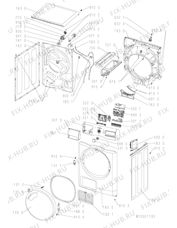 Схема №1 AZA 9785 GG с изображением Модуль (плата) для стиральной машины Whirlpool 481010519788