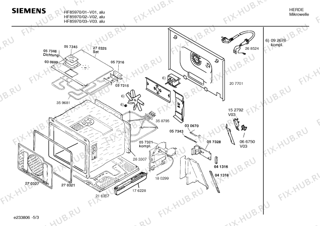 Схема №1 HF85970 с изображением Инструкция по эксплуатации для микроволновой печи Siemens 00528935
