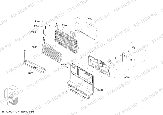 Взрыв-схема холодильника Bosch KMF40AI20 Bosch - Схема узла 05