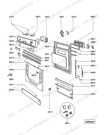 Схема №4 ADG 931/2 AV с изображением Ручка регулировки (кнопка) для электропосудомоечной машины Whirlpool 481990500588