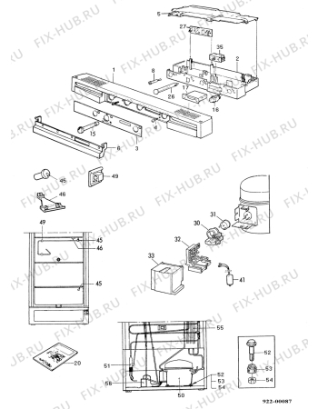 Взрыв-схема холодильника Electrolux EU2114C - Схема узла Functional parts