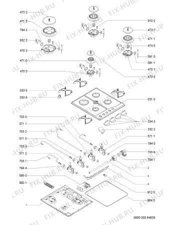 Схема №1 G2P HG62/SS с изображением Пламярассекатель для духового шкафа Whirlpool 481236068199
