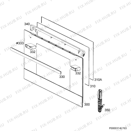 Взрыв-схема плиты (духовки) Electrolux EOB6631TOX - Схема узла Door