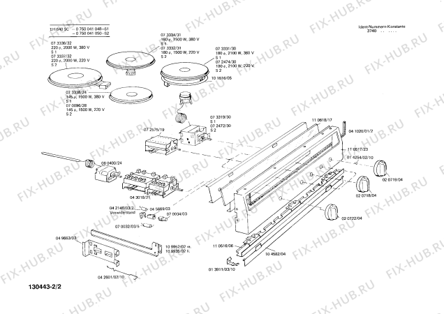 Взрыв-схема плиты (духовки) Bosch 0750041048 EH640SC - Схема узла 02
