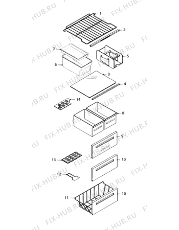 Взрыв-схема холодильника Zanussi ZF36/46 - Схема узла Furniture
