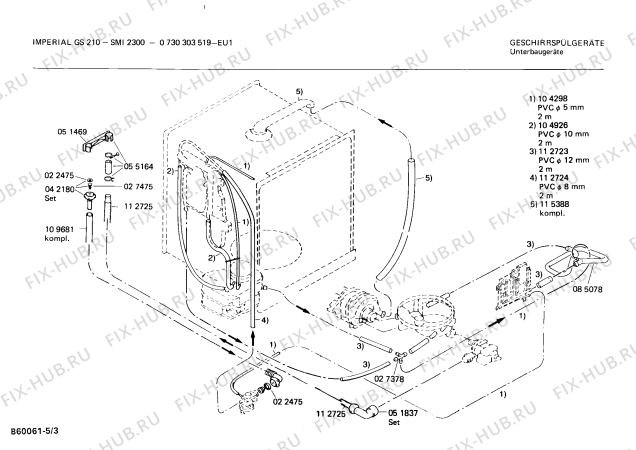 Взрыв-схема посудомоечной машины Imperial 0730303519 GS210 - Схема узла 03