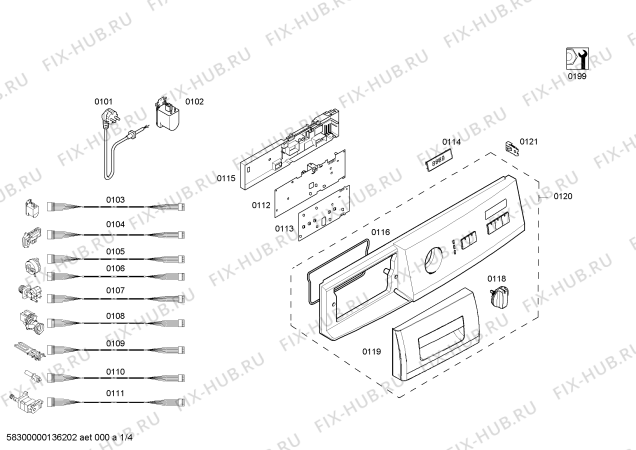 Схема №1 WM12E260FF с изображением Панель управления для стиралки Siemens 00667768